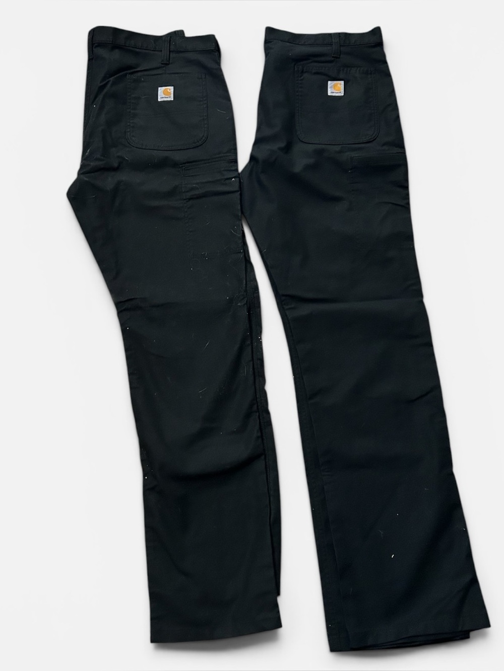 2 Pairs Carhartt Relaxed Fit Twill Straight Leg Black Pants Size 40”X36”